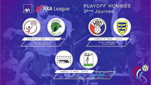 Dëse Weekend : 3. Spilldag am Playoff AXA League Hären
