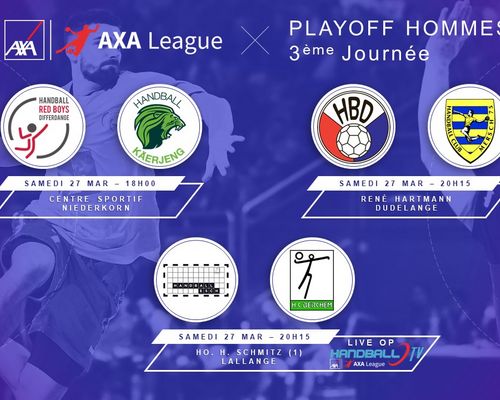 Dëse Weekend : 3. Spilldag am Playoff AXA League Hären
