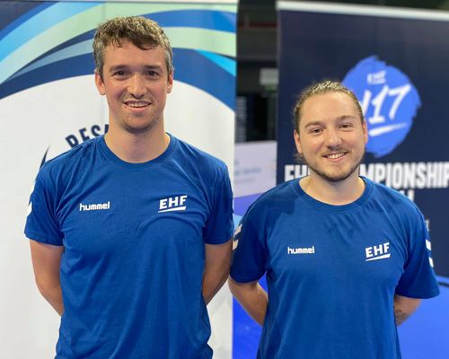 Sabien Weber an Denis Weinquin, nei EHF Arbitterkoppel