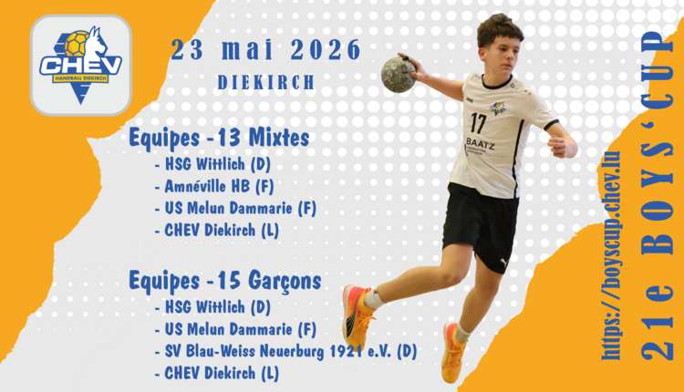 De Chev Dikrech invitéiert op säin 21. Boys' Cup