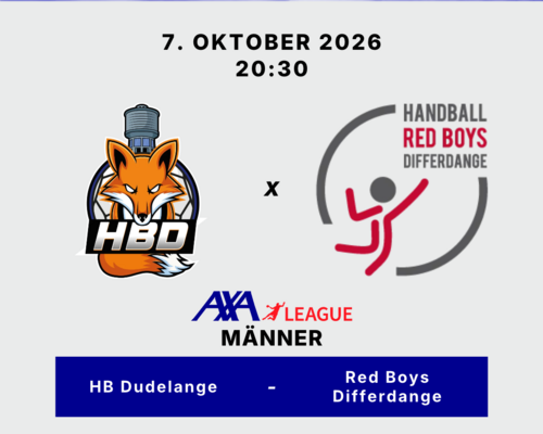📺 Handball live : 🔵 HB Dudelange - 🔴 Red Boys Differdange