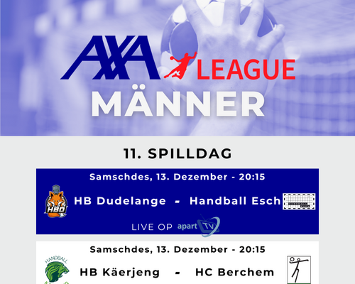 AXA League : 11. Spilldag bei de Männer
