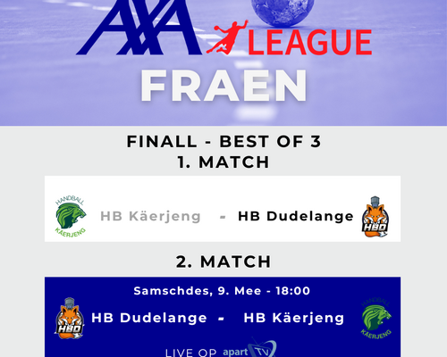 Et geet weider mat de Finallen an der AXA League bei de Fraen ! 🔥