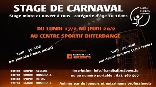 Handballcamp zu Déifferdeng vum 17.-20. Februar