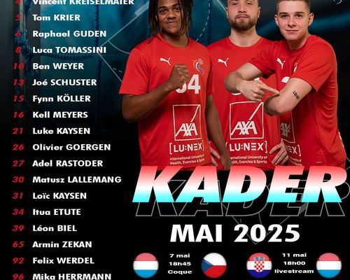 De KADER fir d'Lännermatcher vun dëser Woch (Men's EHF EURO 2026 Qualifiers Phase 2)