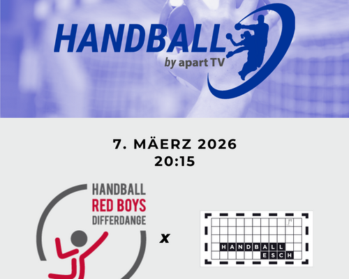 📺 Handball live! 🔴 Red Boys Differdange  – ⚫️ Handball Esch