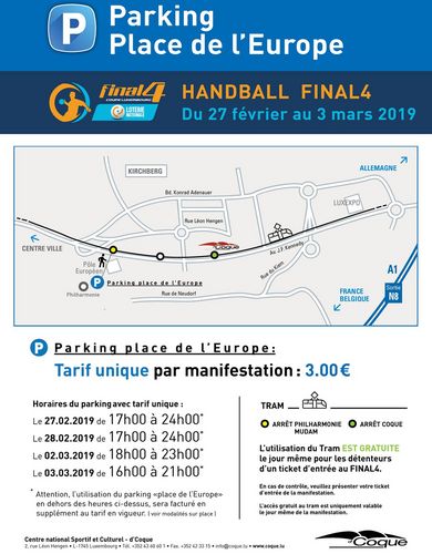 PARKING LOTERIE NATIONALE FINAL 4 27.02.- 03.03.2019