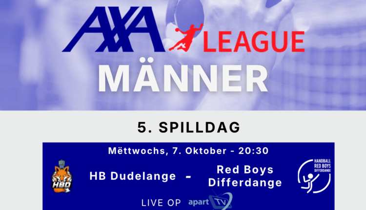 D’AXA League geet weider mam 5. Spilldag bei de Männer! 💪 🤩