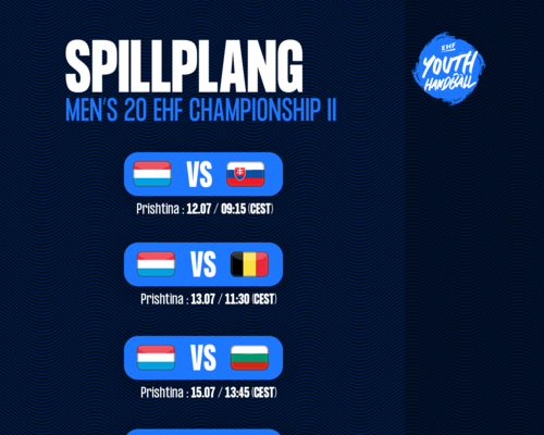 Men's 20 EHF Championship II 2026 am 🇽🇰 Kosovo : Spillplang