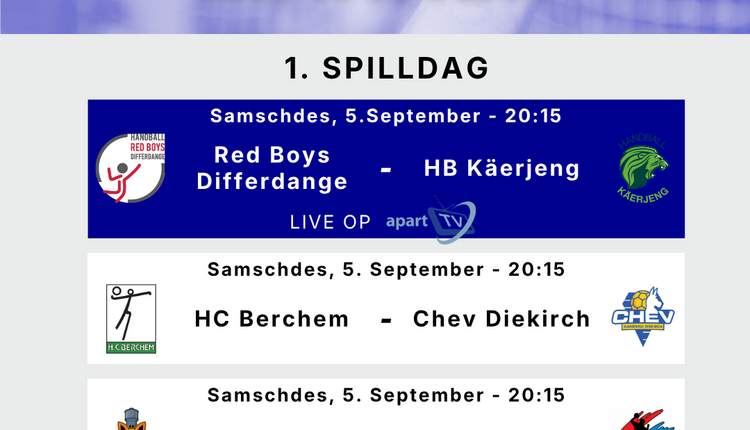 D’AXA League geet nees lass mam 1. Spilldag bei de de Männer ! 💪 🤩