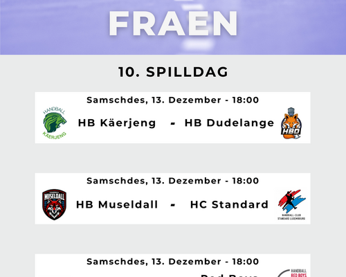 AXA League : 10. Spilldag bei de Fraen