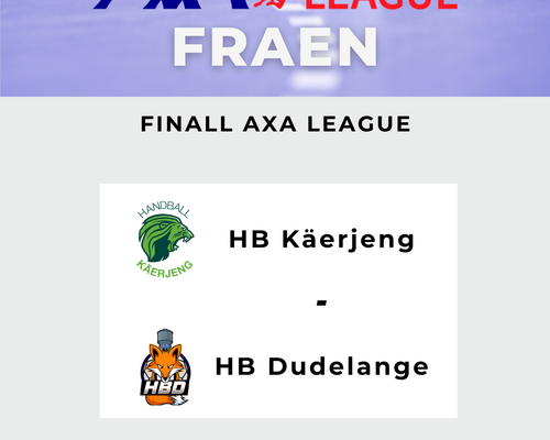 🟢HB Käerjeng géint den 🔵HB Diddeleng, esou heescht d'Finall am Titel Play-Off an der AXA League bei de Fraen.