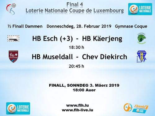 Auslousung Hallef Finalle vun der Loterie Nationale Coupe de Luxembourg bei den Dammen