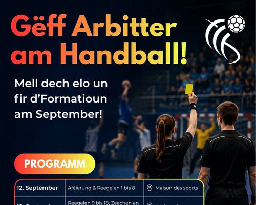 🚨 NO REF NO GAME - Gëff Arbitter am Handball🤾🟨🟥