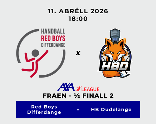 📺 Handball live ! 🔴 Red Boys Differdange - 🔵 HB Dudelange (Fraen)
