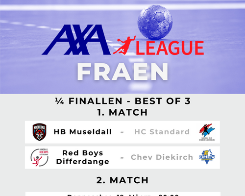 Retourmatcher vun de Véirelsfinallen an der AXA League Titel bei de Fraen