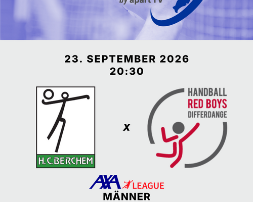 📺 Handball live! 🟢 HC Berchem - 🔴 Red Boys Differdange