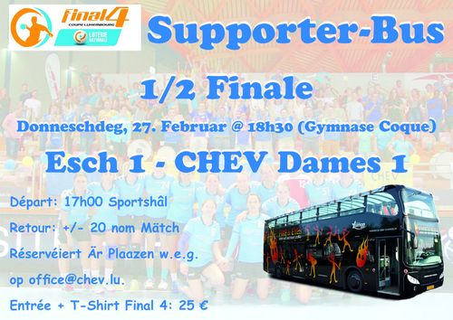 De CHEV Handball Dikrich organiséiert ee Supporter-Bus