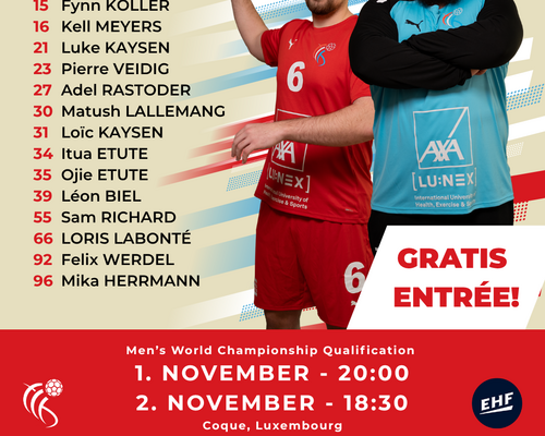 Eise Kader fir d’Matcher géint Lettland 🇱🇺 💪