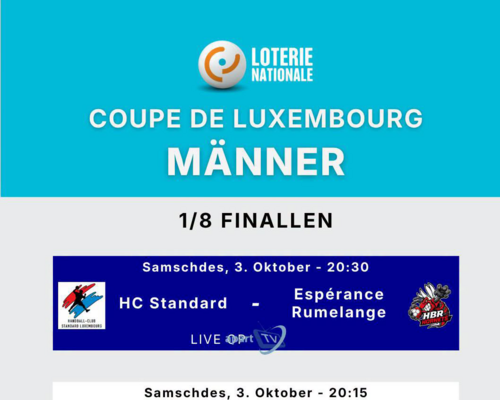 🏆 Loterie Nationale Coupe de Luxembourg bei de Männer - ⅛ Finallen