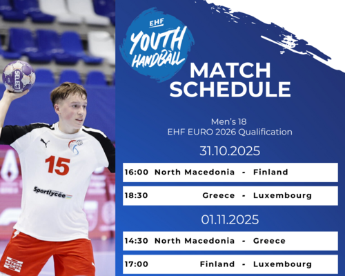 Match Schedule Men’s 18 🇱🇺 🇲🇰 🇫🇮 🇬🇷