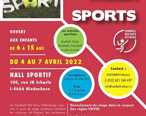 Stage Multisports an der Ouschtervakanz vun der Red Boys